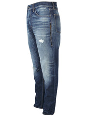 Hudson Mens Sartor Relaxed Skinny Jeans w Zipper Details M721DKO Gunner Blue