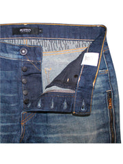 Hudson Mens Sartor Relaxed Skinny Jeans w Zipper Details M721DKO Gunner Blue